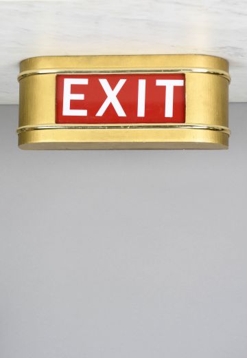 Brass "Exit" Sign