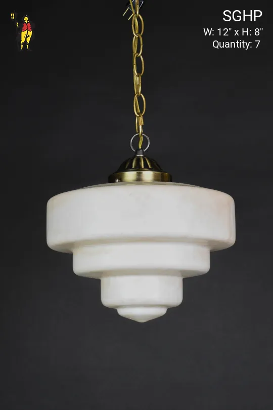 12" Step Glass Globe Hanging Pendant