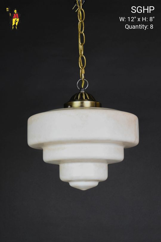 12" Step Glass Globe Hanging Pendant