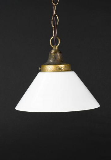 10" White Glass Cone Shade Pendant (3 1/4" Holder)