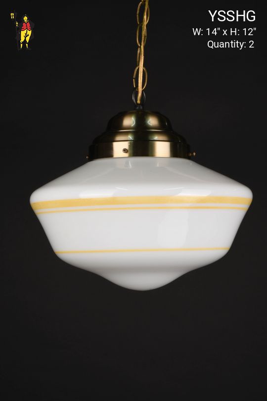 Yellow Striped 14" Schoolhouse Globe
