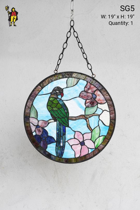 Green Bird Stain Glass