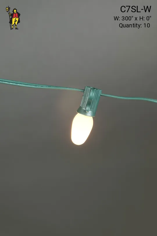 25' C7 Green Stand White Bulb String Lights