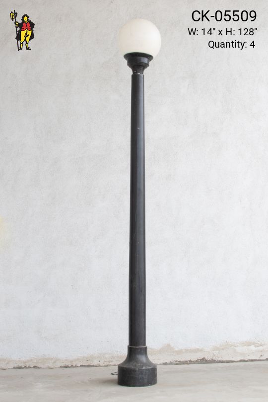 Eight Foot Lamp Post w/White Globe Head