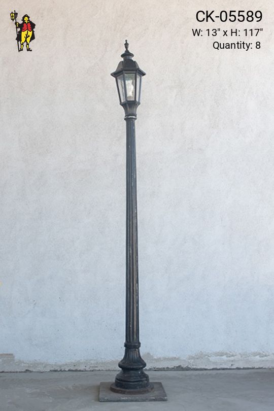 Park Style Eight Foot Lamp Post Smaller Head Outdoor Collection City Knickerbocker Lighting Rentals