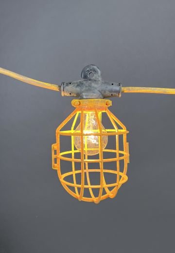 Yellow Plastic Caged Construction String Lights