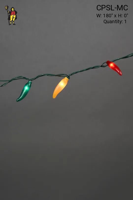 15' Multicolor Chili Pepper String Lights
