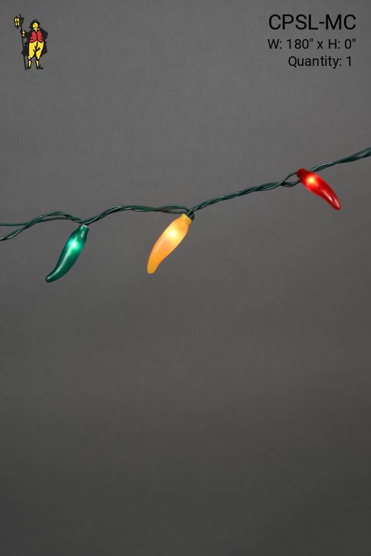 15' Multicolor Chili Pepper String Lights
