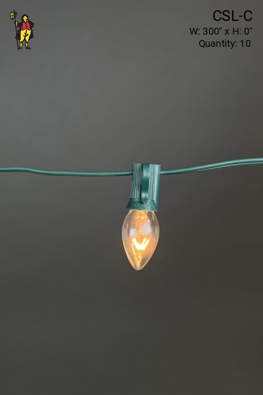 25' Green Stand Clear Bulb String Lights