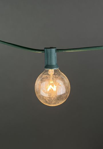 25' Green StrandString Light w/Clear Globe Bulbs