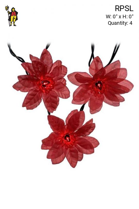 25' Red Poinsettia String Light (Indoor Only)