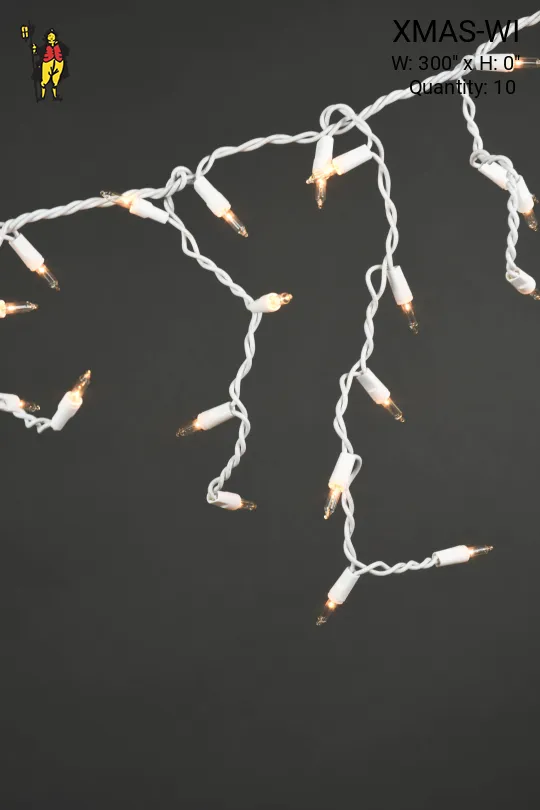 25' White Strand White Light "Icicle" String Lights
