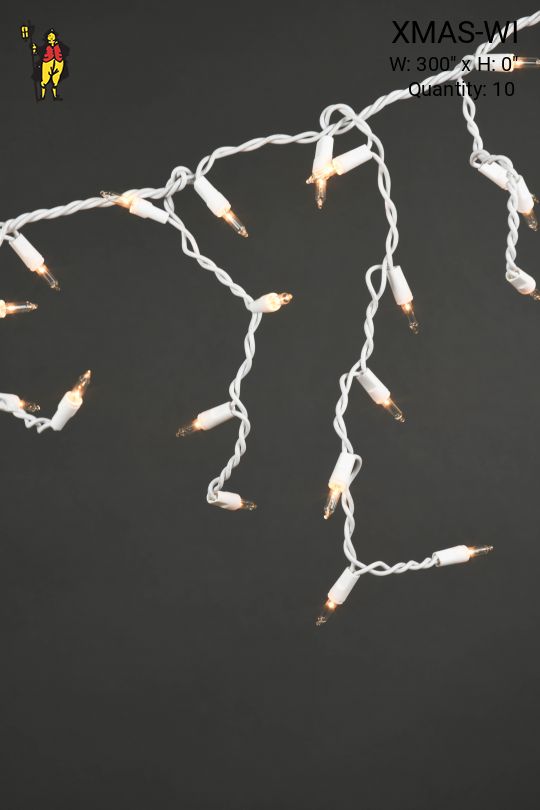 25' White Strand White Light "Icicle" String Lights