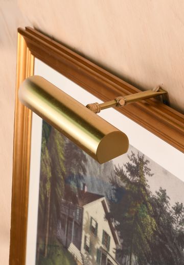 Contemporary 9" Polished Brass Picture Light