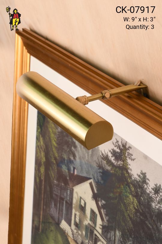 Contemporary 9" Polished Brass Picture Light