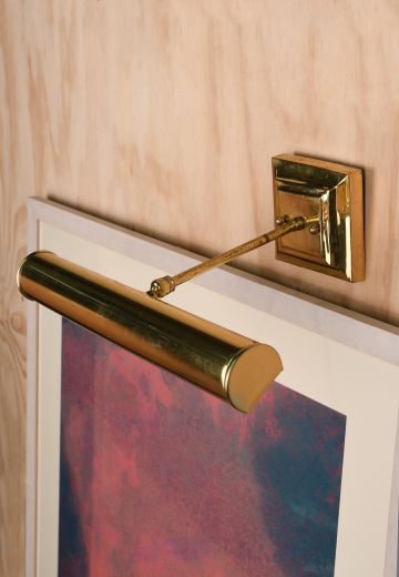 Fourteen Inch Polished Brass Wall Mounted Picture Light