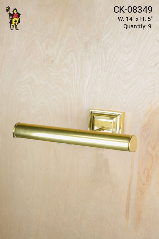 Fourteen Inch Polished Brass Wall Mounted Picture Light