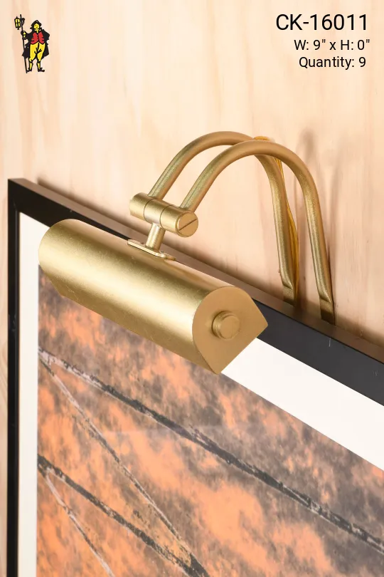 9" Satin Brass Picture Light