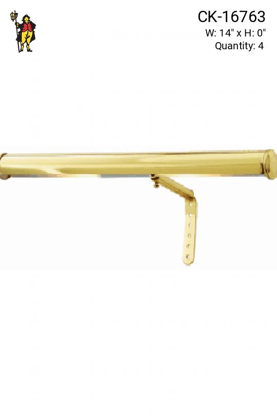 14" Polished Brass Picture Light On Straight Arm