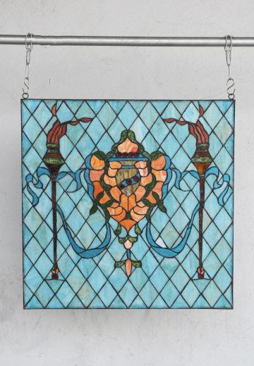 Teal & Orange Stain Glass