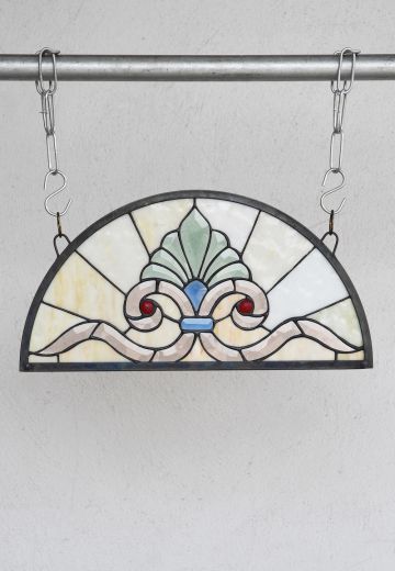 Neutral Tone Half Moon Stain Glass