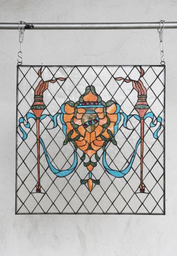 Orange & Teal Clear Stain Glass