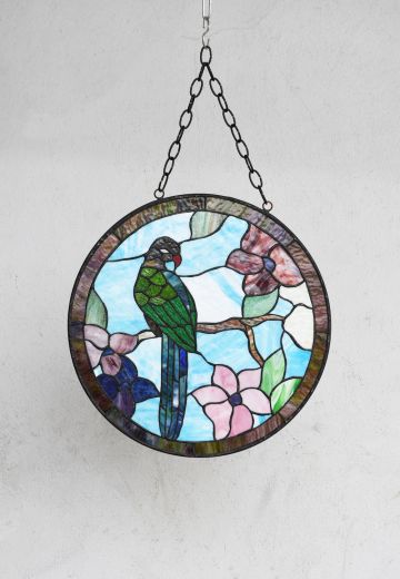 Green Bird Stain Glass