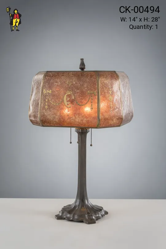 Bronze Mica Shaded Table Lamp