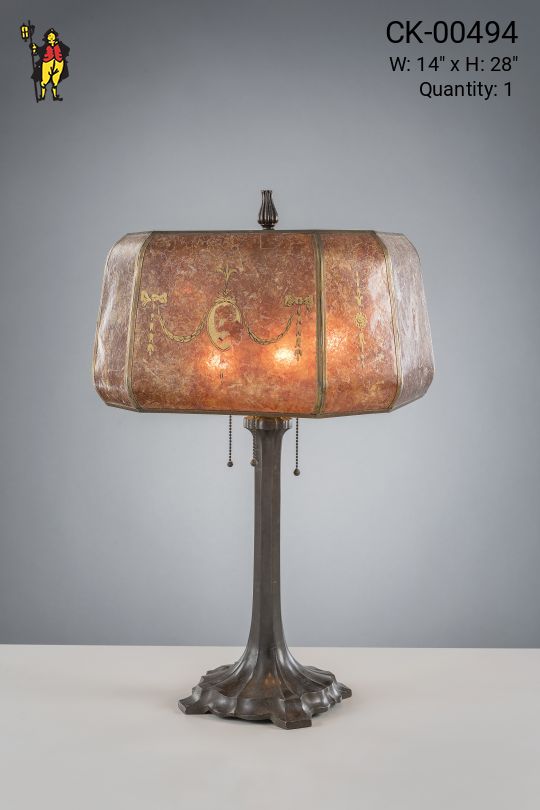 Bronze Mica Shaded Table Lamp