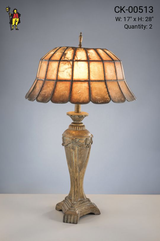 Brass Table Lamp w/Mica Shade