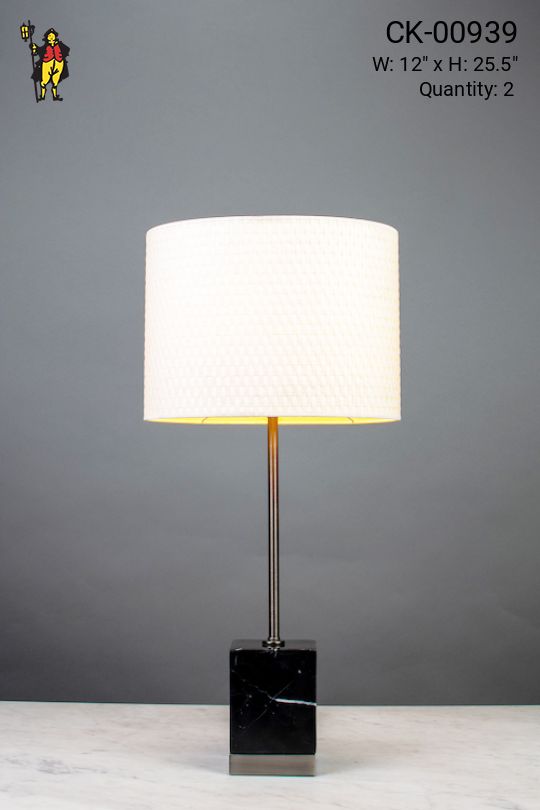 Marble Base Brass Pole Table Lamp
