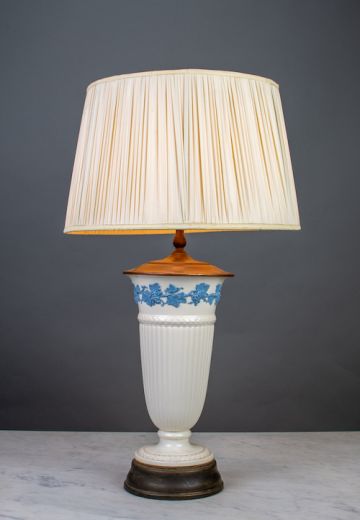 White & Blue Ceramic Table Lamp