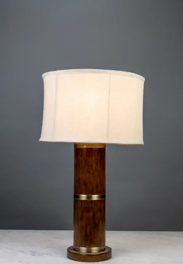 Contemporary Wood-Finished Table Lamp