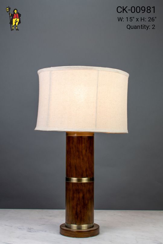 Contemporary Wood-Finished Table Lamp