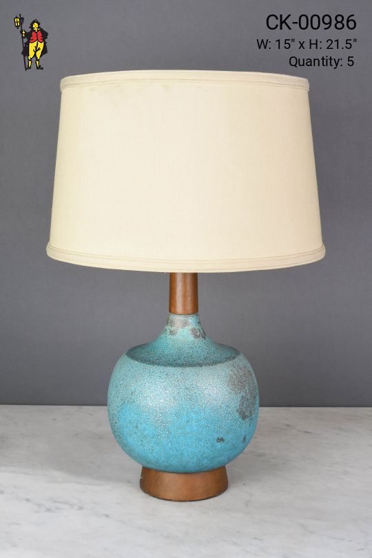 Aqua Textured Ceramic Table Lamp