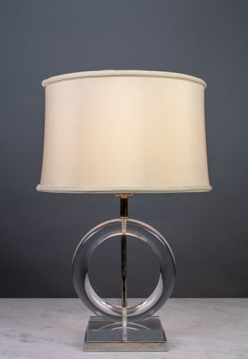 Glass Circle Contemporary Table Lamp