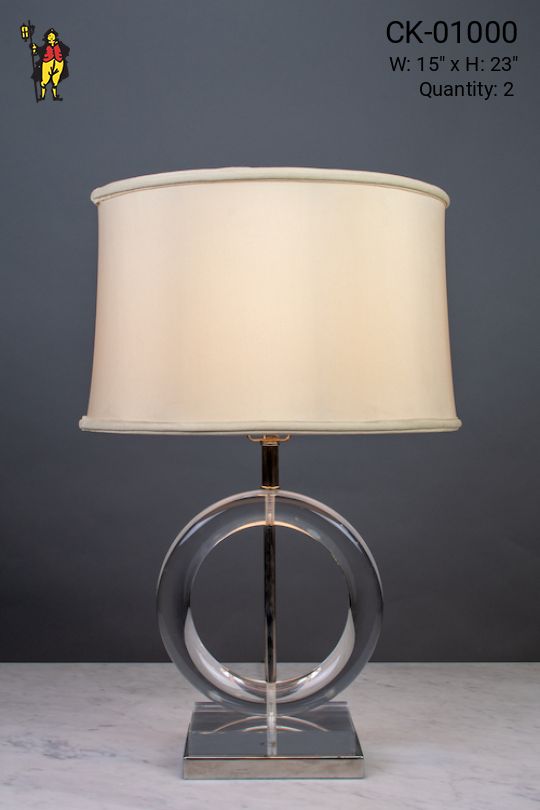 Glass Circle Contemporary Table Lamp