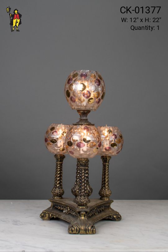 Art Glass Four Light Sheik Table Lamp