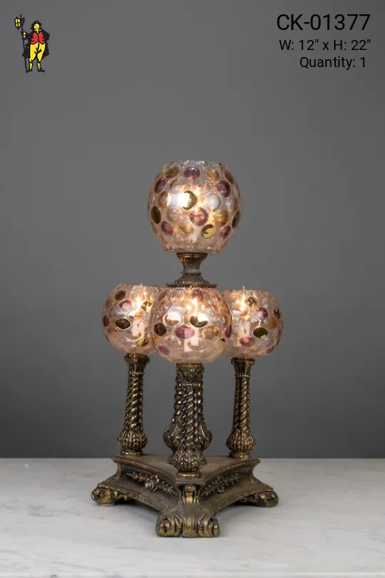 Art Glass Four Light Sheik Table Lamp