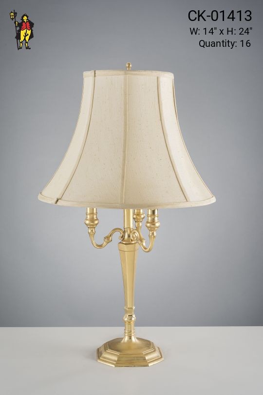 Polished Brass Candle Table Lamp