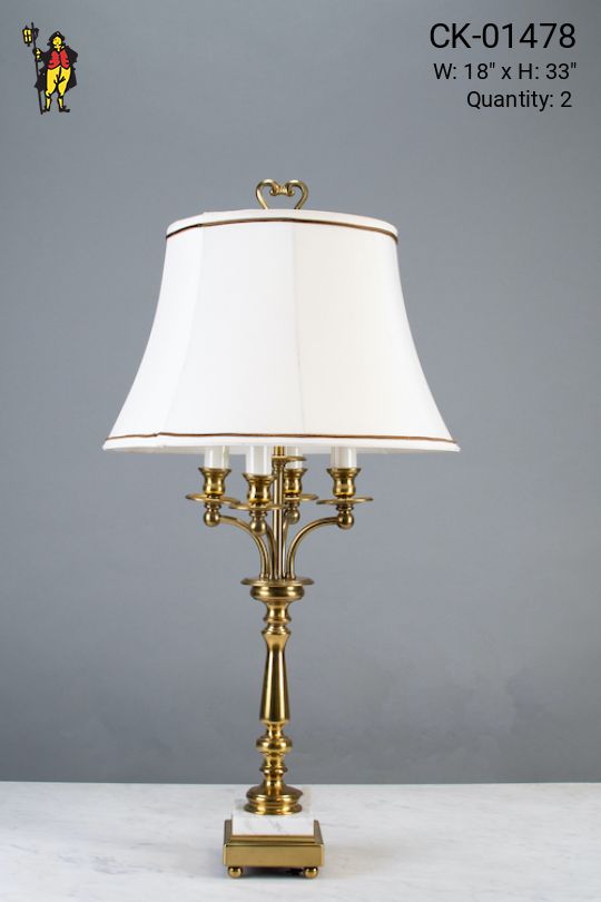 Four Candle Footed Table Lamp