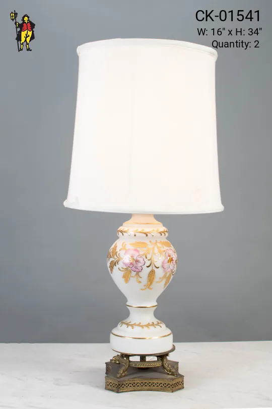 Floral Painted Ceramic Table Lamp