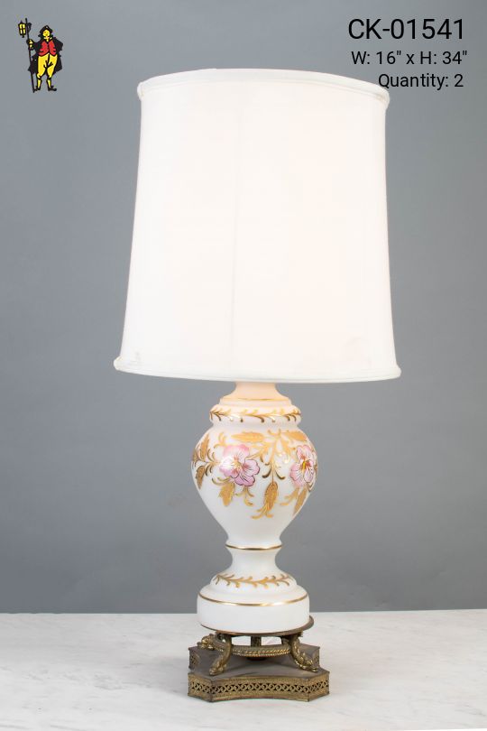 Floral Painted Ceramic Table Lamp