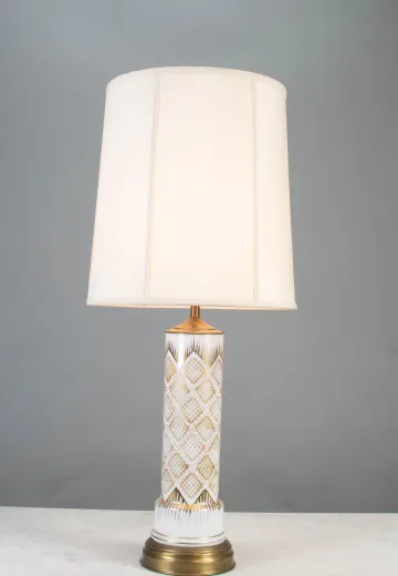 Geometric Pattern Ceramic Table Lamp