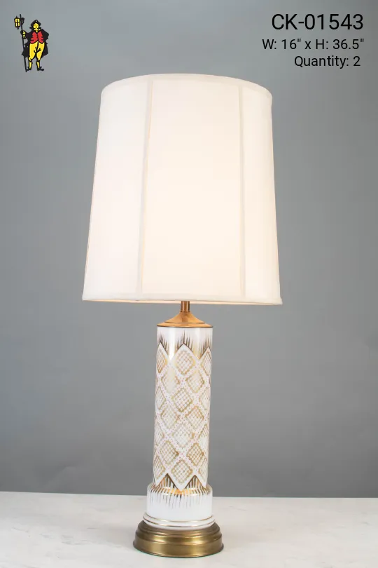 Geometric Pattern Ceramic Table Lamp