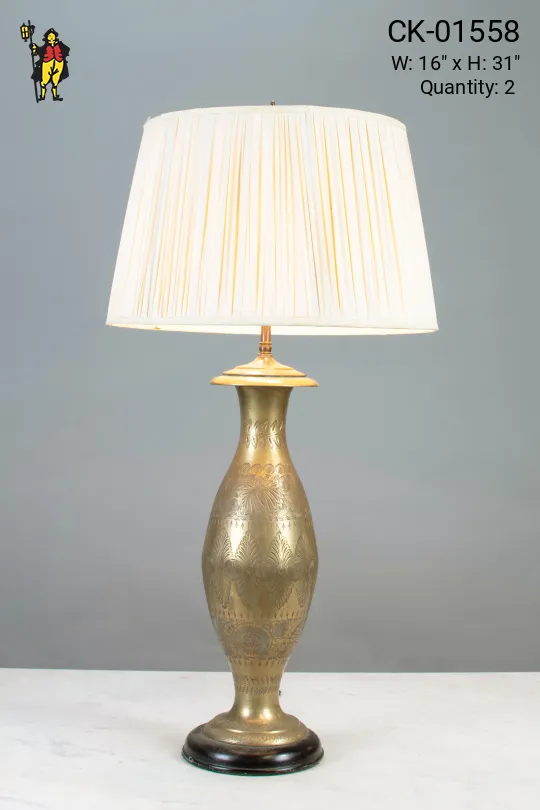 Etched Brass Table Lamp