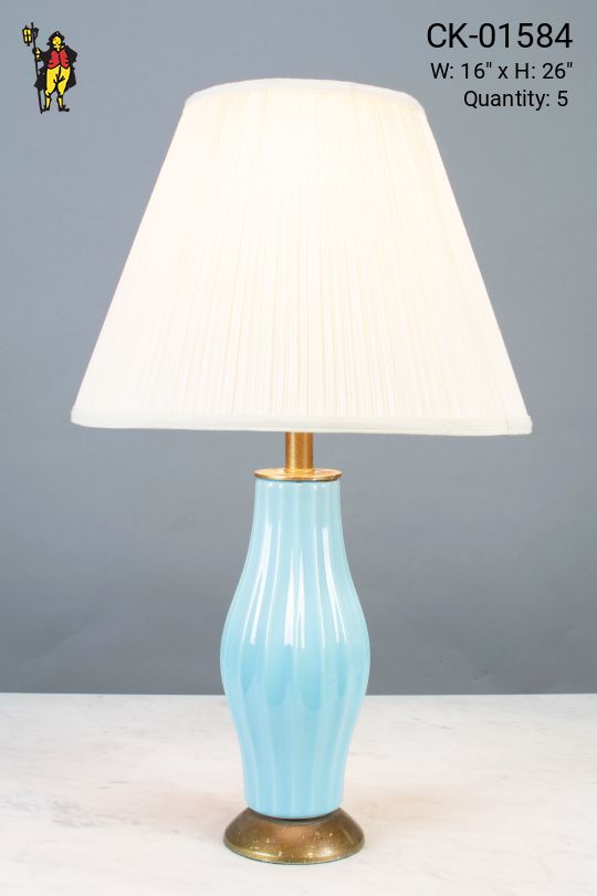 Blue Ceramic Mid-Century Table Lamp