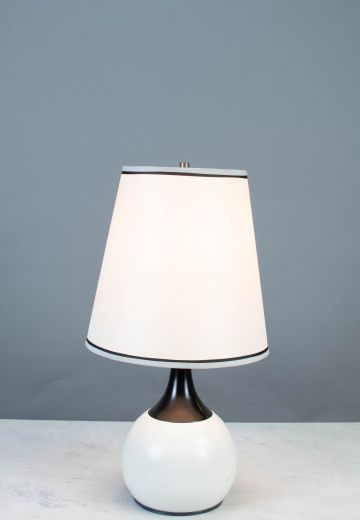 White & Black Metal Touch Activated Table Lamp