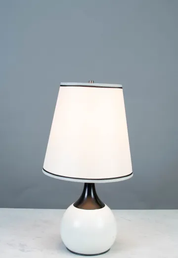 White & Black Metal Touch Activated Table Lamp
