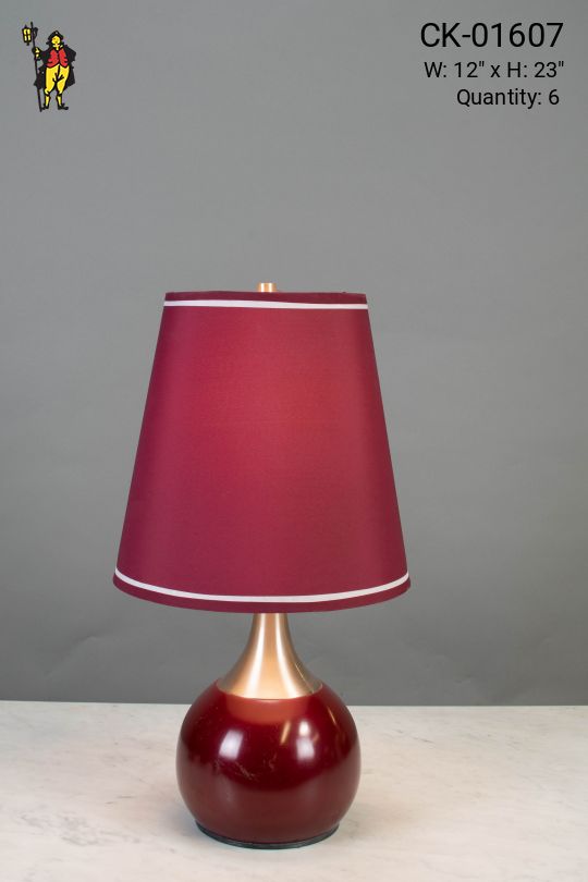 Red & Silver Metal Touch Acitvated Table Lamp